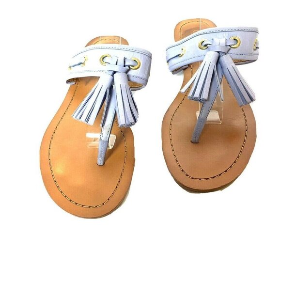 Coach Sky Blue Sheena Leather Sandals - Picture 1 of 10